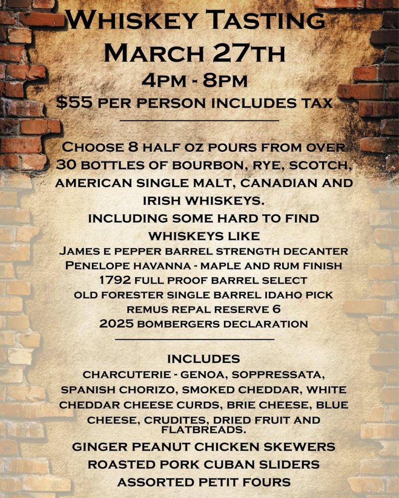 Whiskey Tasting at Jollymore's Whiskey Tasting at Jollymore's