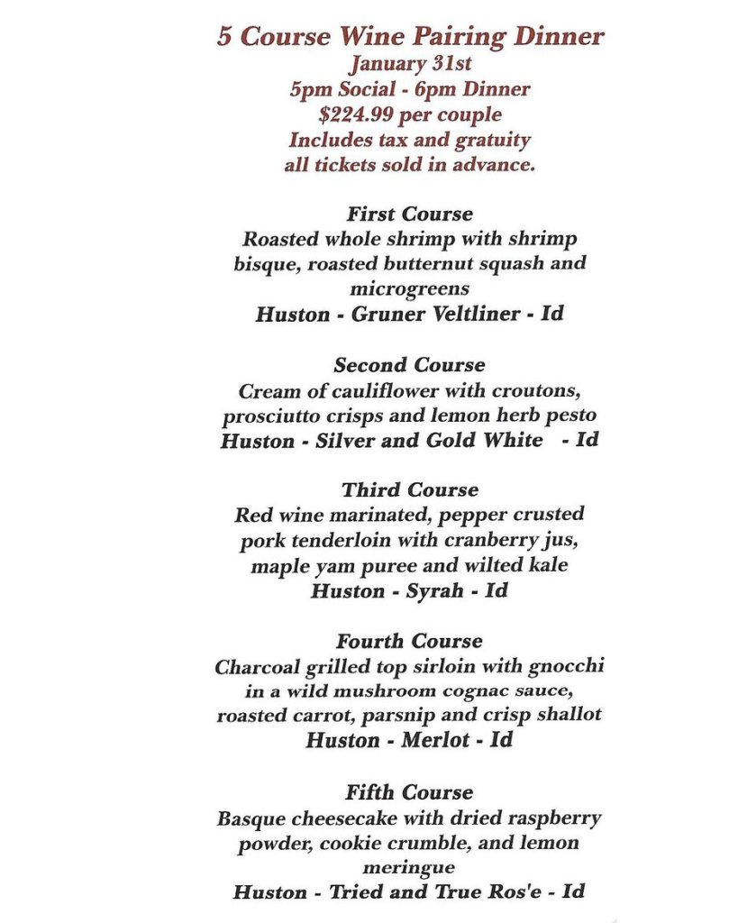 Wine Pairing Dinner at Jollymore's