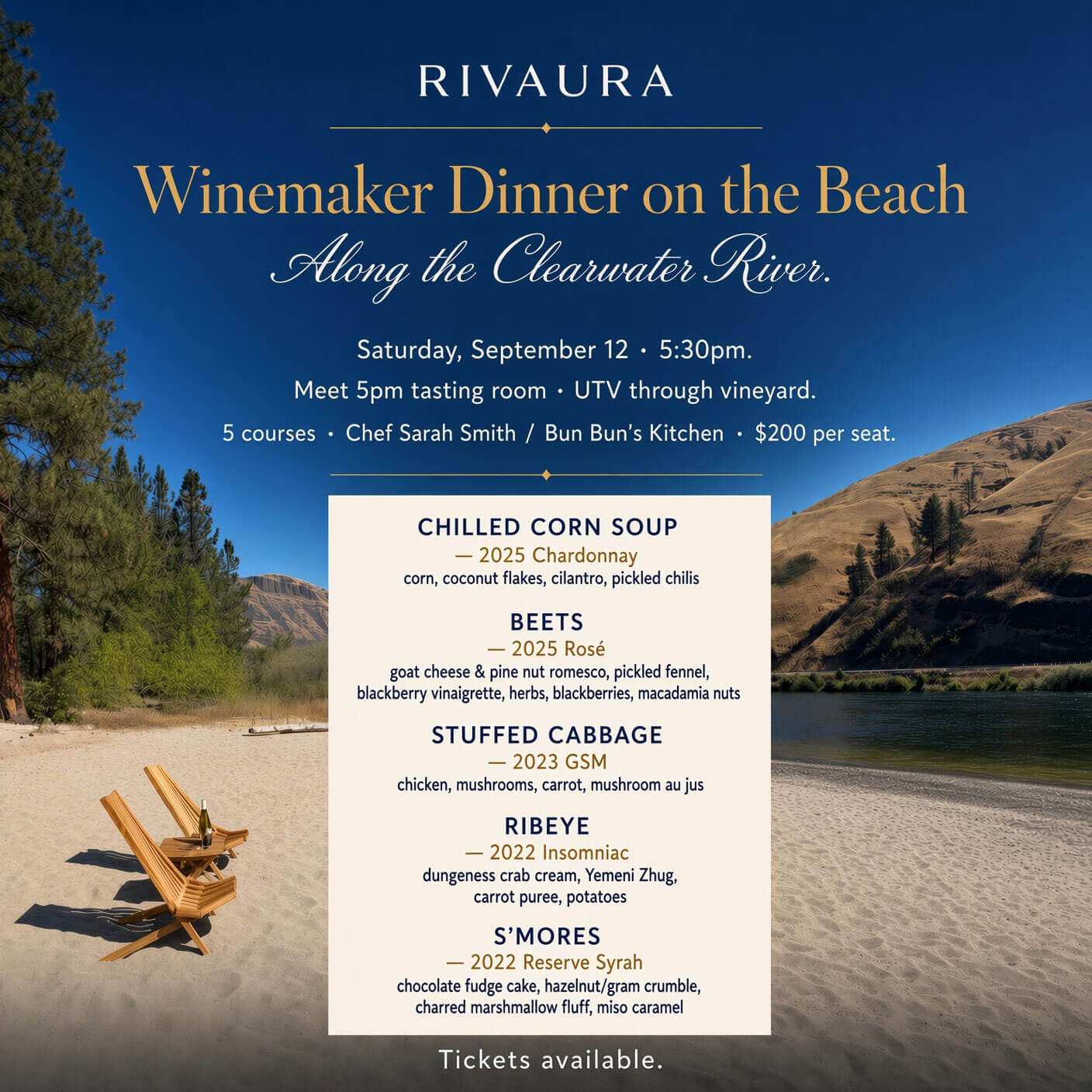 Winemaker Dinner on the Beach