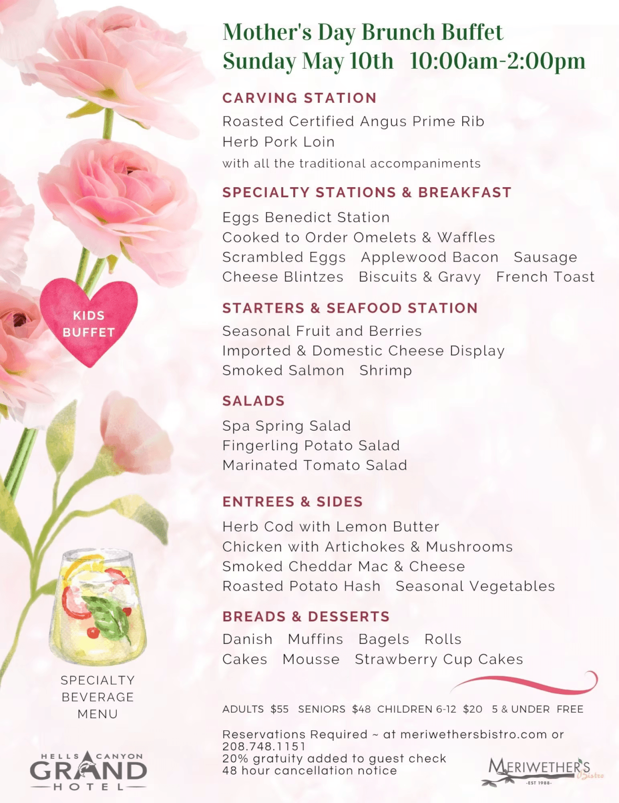 Mother's Day Brunch at Meriwether's